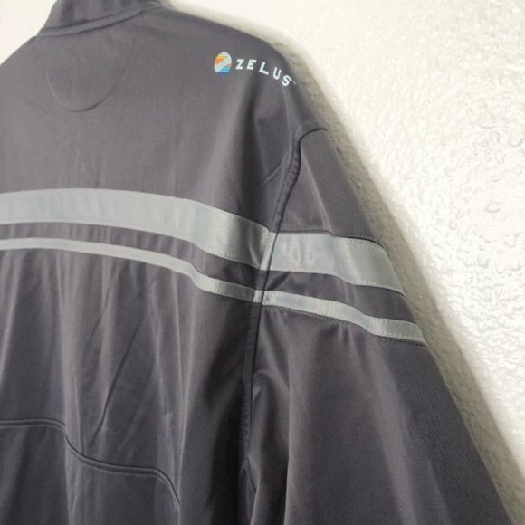 Zelus Track Athletic Zippered Grey Men’s Jacket size Large NWT - Picture 3 of 11
